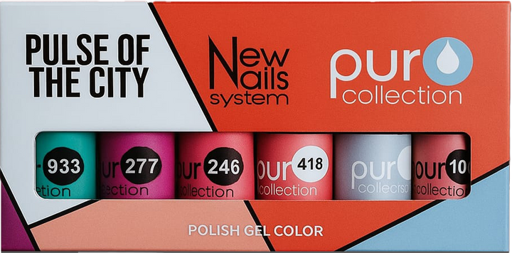 Smalto gel per unghie color semipermanente PULSE OF THE CITY set 6 colori smalto gel per unghie