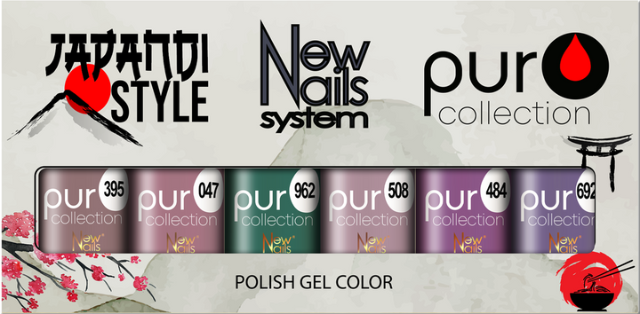 Smalto gel per unghie color semipermanente JAPANDI STYLE set 6 colori polish gel