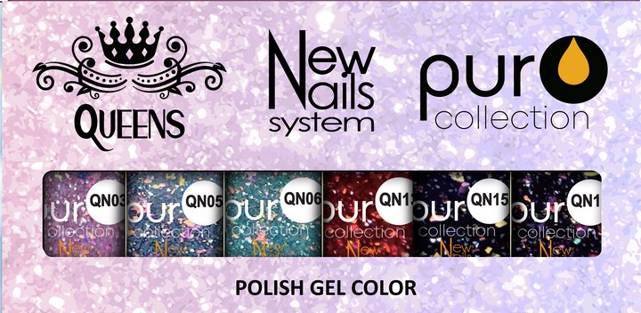 Smalto gel per unghie color semipermanente QUEENS set 6 colori polish gel